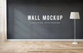 Free Standing Lamp In A Gray Room Psd