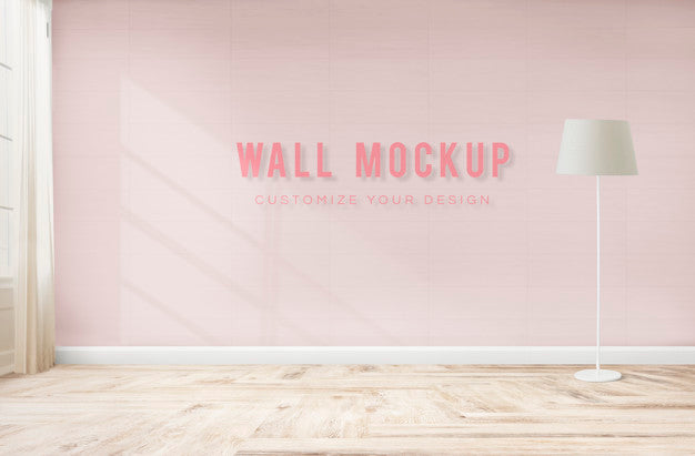Free Standing Lamp In A Pink Room Psd