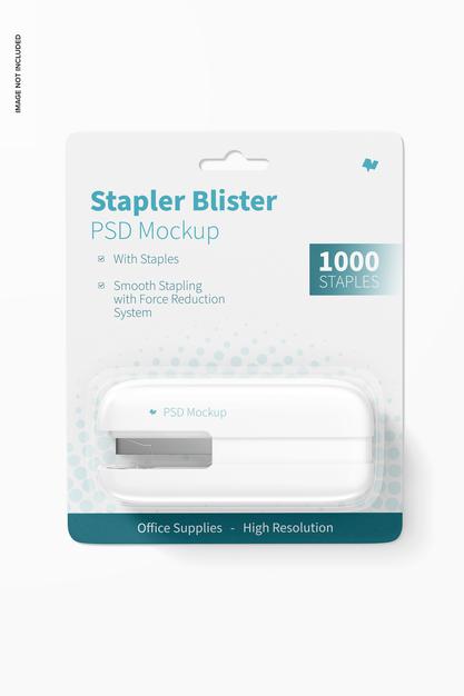 Free Stapler Blister Mockup, Front View Psd