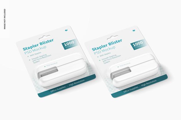 Free Stapler Blisters Mockup Psd