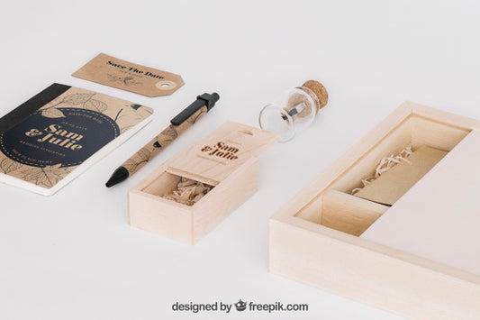 Free Stationery Concept With Office Supplies Psd