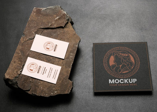 Free Stationery Mock-Up With Dark Rugged Rock Psd