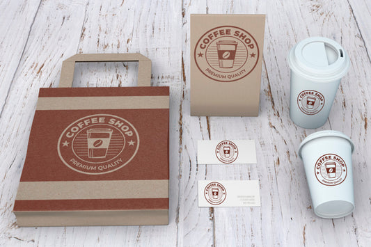 Free Stationery Mockup For Coffee Shop Psd