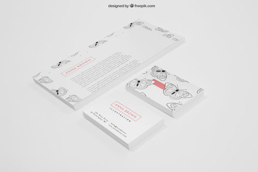 Free Stationery Mockup With Creative Banners And Business Cards Psd