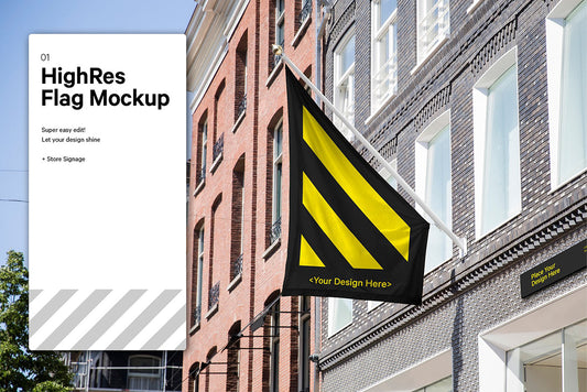 Free Store Flag Mockup