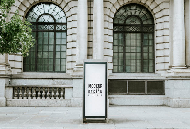 Free Street Framed Board Design Mockup Psd