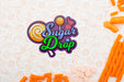 Free Sugar Drop With Lollipop Stick And Red Doodle Background Psd