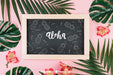 Free Summer Composition With Slate And Palm Leaves Psd