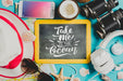 Free Summer Composition With Slate Psd