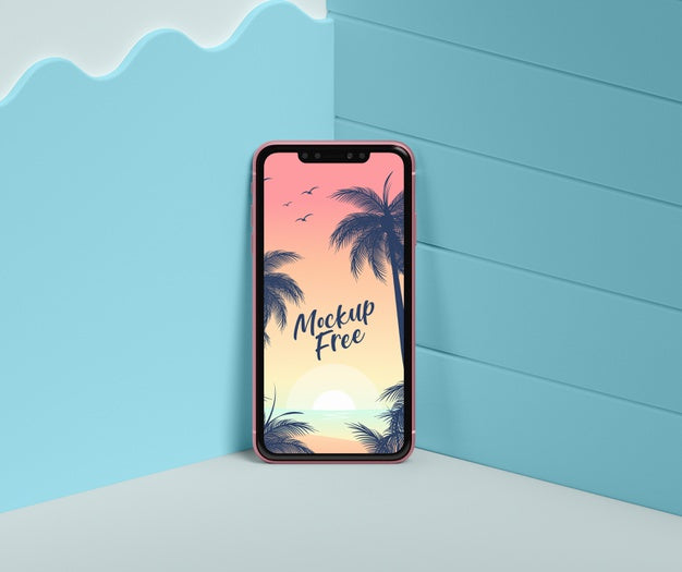 Free Summer Concept With Phone In Corner Psd