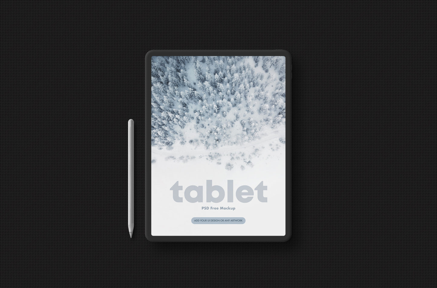 Free Tablet In Dark Style Mockup
