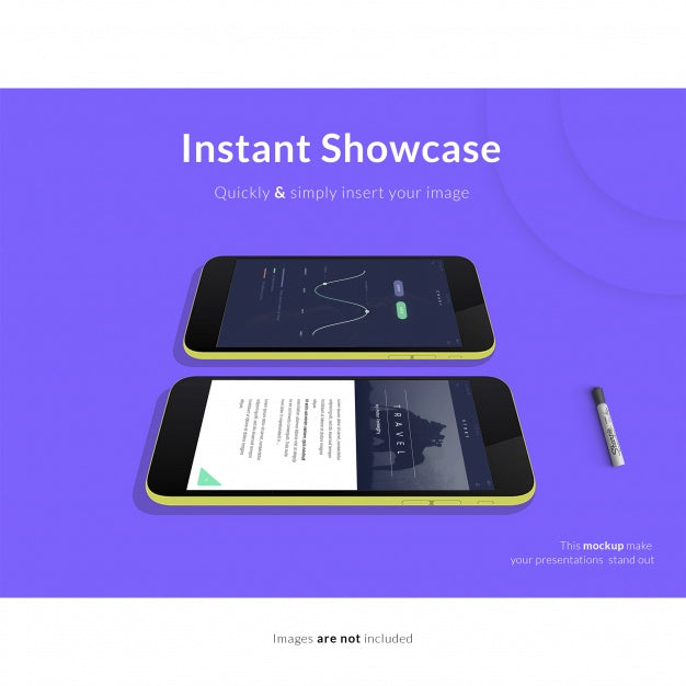 Free Tablets On Purple Background Mock Up Psd