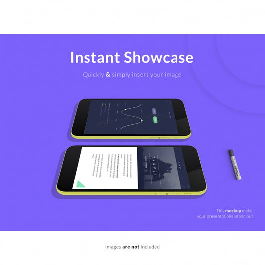 Free Tablets On Purple Background Mock Up Psd
