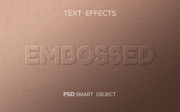 Free Text Effect Embossed Mockup Psd