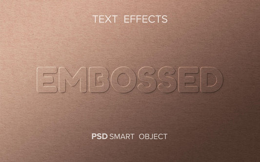 Free Text Effect Embossed Mockup Psd
