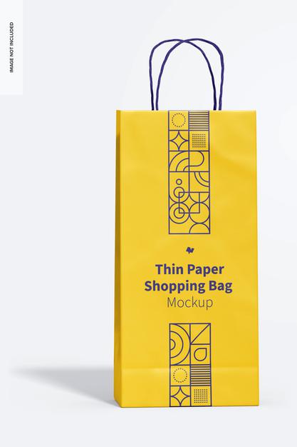 Free Thin Paper Shopping Bag Mockup Psd