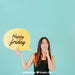 Free Thinking Woman With Speech Bubble Mockup Psd
