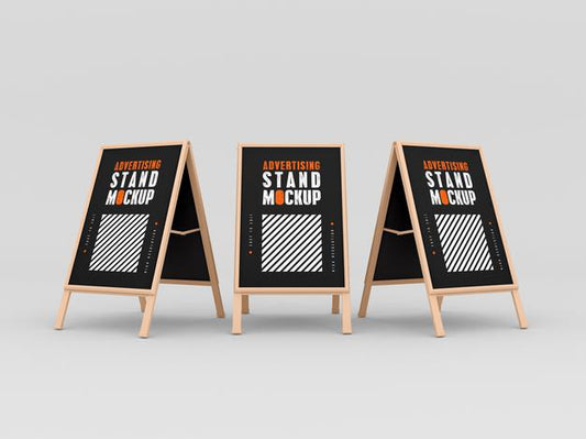 Free Three Advertising Stand Mockup Psd