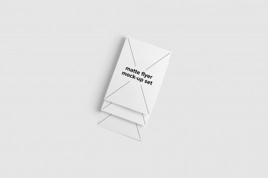 Free Three Matte Flyer Mock Up With White Background Psd