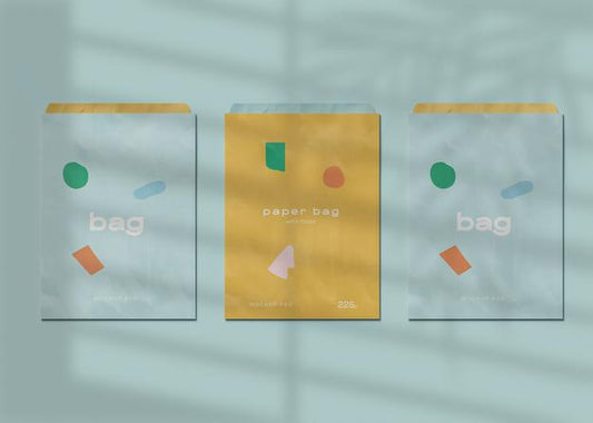 Free Three Paper Bag Mockup Psd