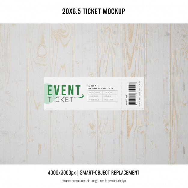 Free Ticket Mockup Psd