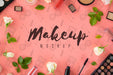 Free Top View Arrangement With Make-Up Products Psd