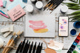 Free Top View Artist Painting Tools Psd
