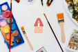 Free Top View Artistic Paint Accessories With Mock-Up Psd