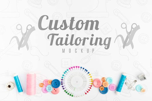 Free Top View Assortment Of Sewing Accessories Psd