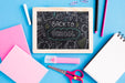 Free Top View Back To School With Chalkboard Psd