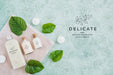 Free Top View Bath Concept With Toiletries Psd