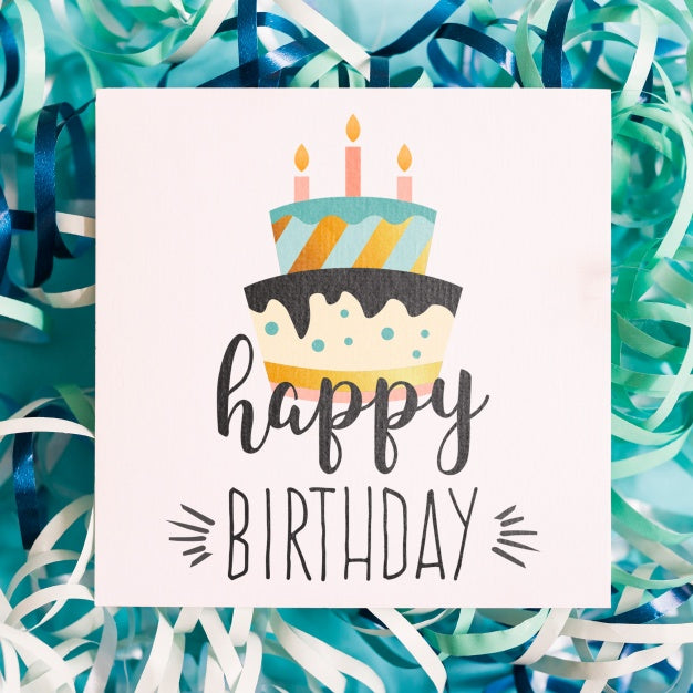 Free Top View Birthday Card Mockup Psd