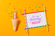 Free Top View Birthday Concept With Candle Psd