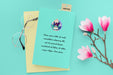 Free Top View Books And Flowers Arrangement Psd