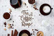 Free Top View Coffee Beans Mockup Psd