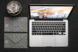 Free Top View Composition With Laptop And Office Supplies Psd