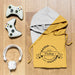 Free Top View Folded Hoodie Mock-Up With Controllers And Headphones Psd