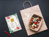 Free Top View Food Service Arrangement With Notepad Mock-Up Psd