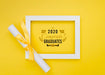 Free Top View Graduation Frame With Mock-Up Psd