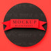 Free Top View Mock-Up Black Friday Ribbon On Red Background Psd