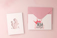 Free Top View Mother'S Day Card With Envelope Psd