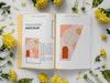 Free Top View Nature Magazine Cover Mock-Up With Leaves Psd