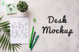 Free Top View Notebook Mock-Up And Stationery Near Plant Psd