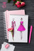 Free Top View Notebook Mock-Up And Stationery Near Roses Psd