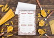Free Top View Notebook On Wooden Background Psd