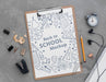 Free Top View Of Clip Pad With School Supplies Psd