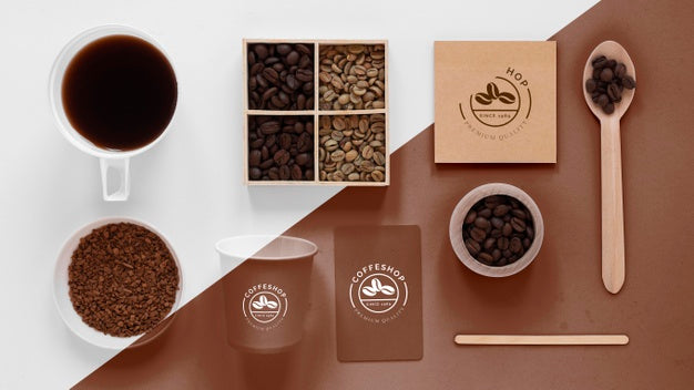 Free Top View Of Coffee Concept Mock-Up Psd