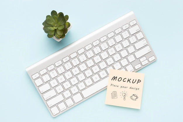 Free Top View Of Desk Concept Mock-Up Psd