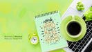 Free Top View Of Desk With Coffee And Laptop Psd