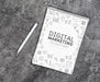 Free Top View Of Digital Marketing Notebook Psd